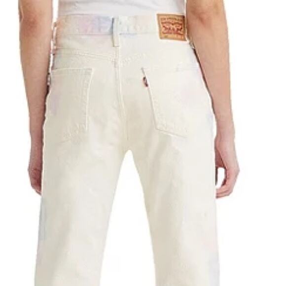 NEW Levi’s 501 Jeans High Rise Straight Leg White Tie-Dye Button Fly Womens 27 - Picture 6 of 10